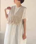 ハンドスモッキングコットンポプリン　2wayベスト